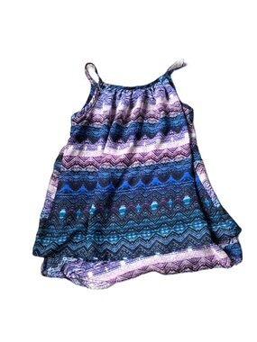 🎇🎆3for$9 Women’s Beautees Sleeveless Aztec Print Tank Top - Blue & Purple